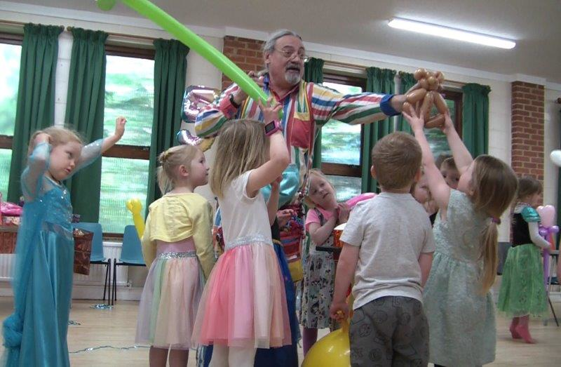Balloon modelling at a Children's party